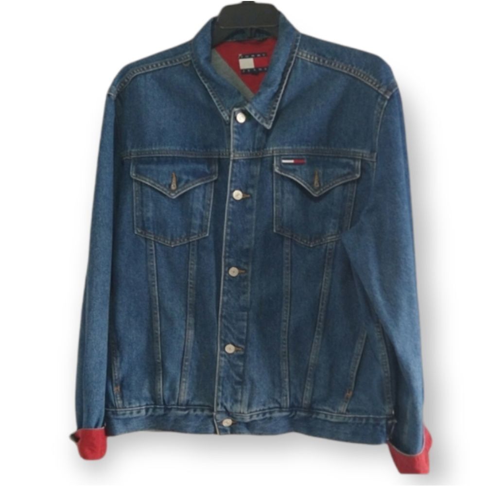 Vintage Tommy Hilfiger Denim Bomber Jeans Jacket Size- XL XG